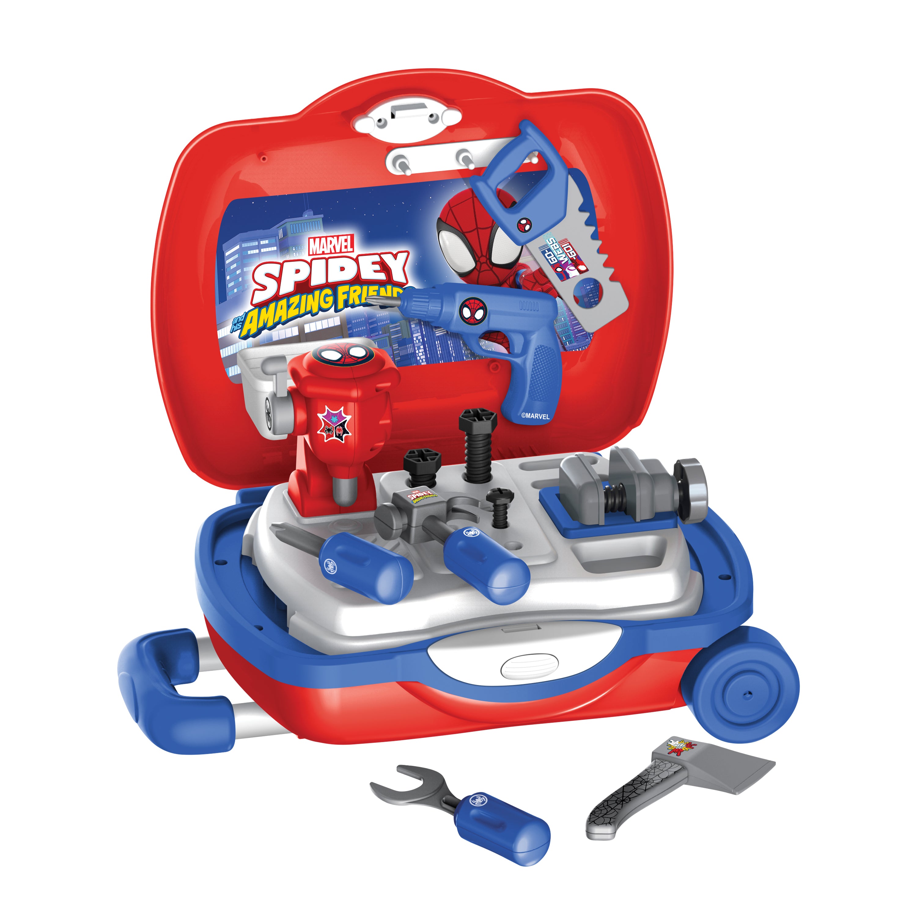 Spidey & his Amazing Friends Handyman Luggage Playset 20 Pieces