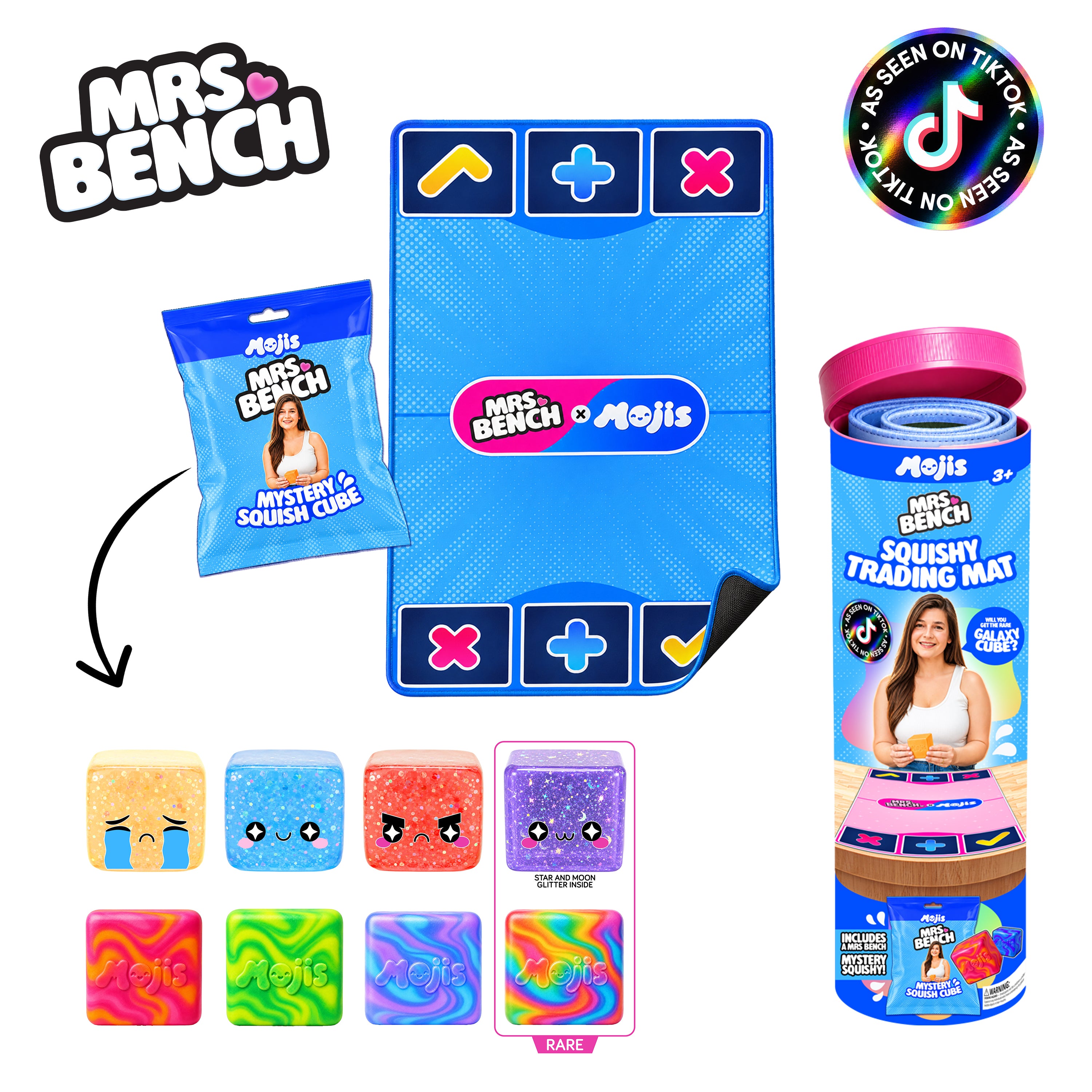 Mrs Bench MOJIS Official Licensed Squishy & Fidget Trading Mat w/ Special Squishy
