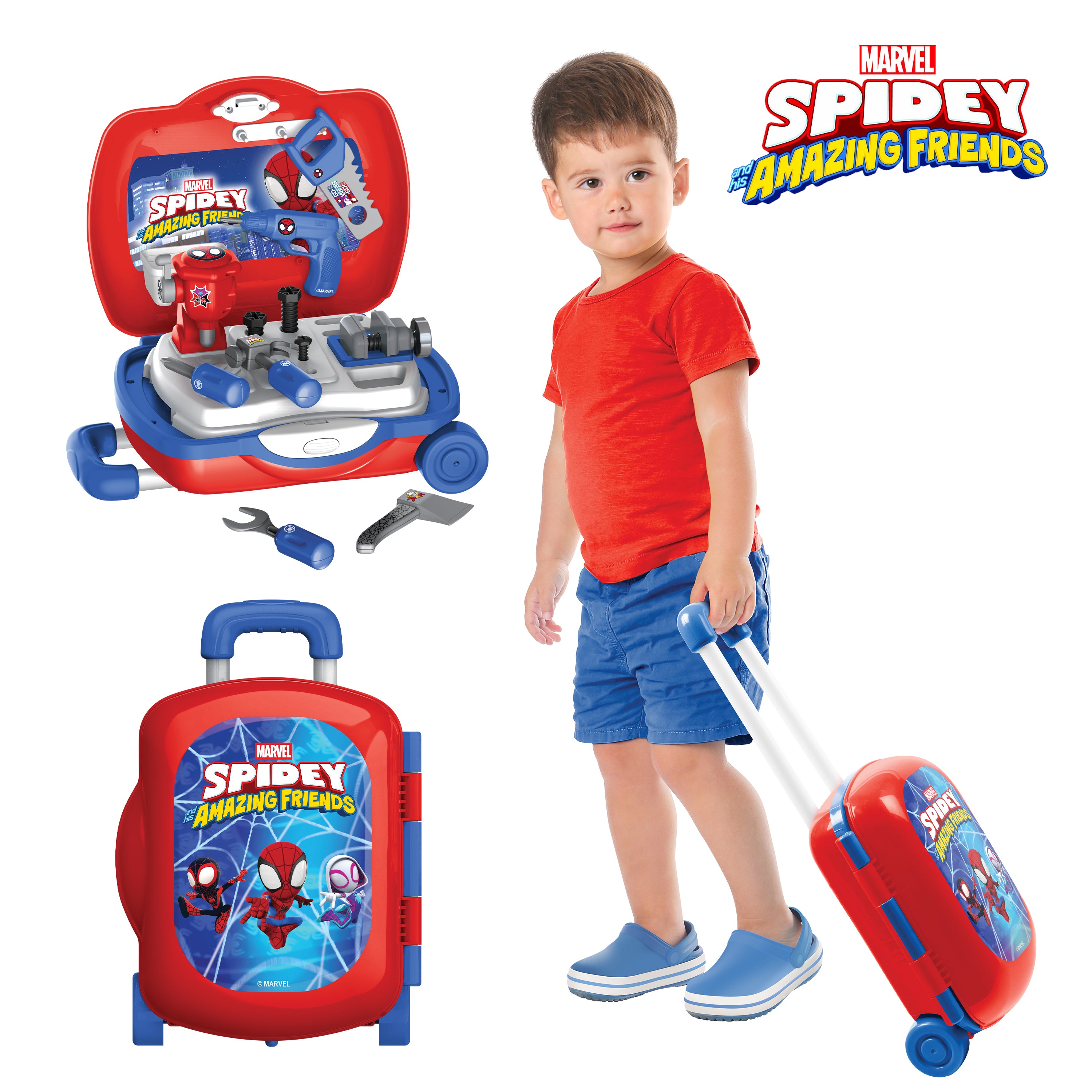 Spidey & his Amazing Friends Handyman Luggage Playset 20 Pieces
