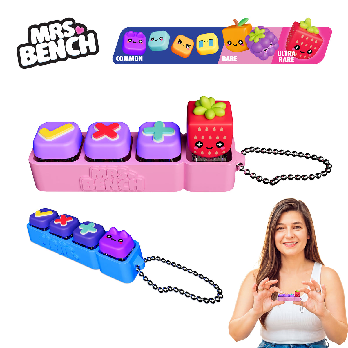 Mrs Bench MOJIS Keychain Clicker with Suprise 4th Key!