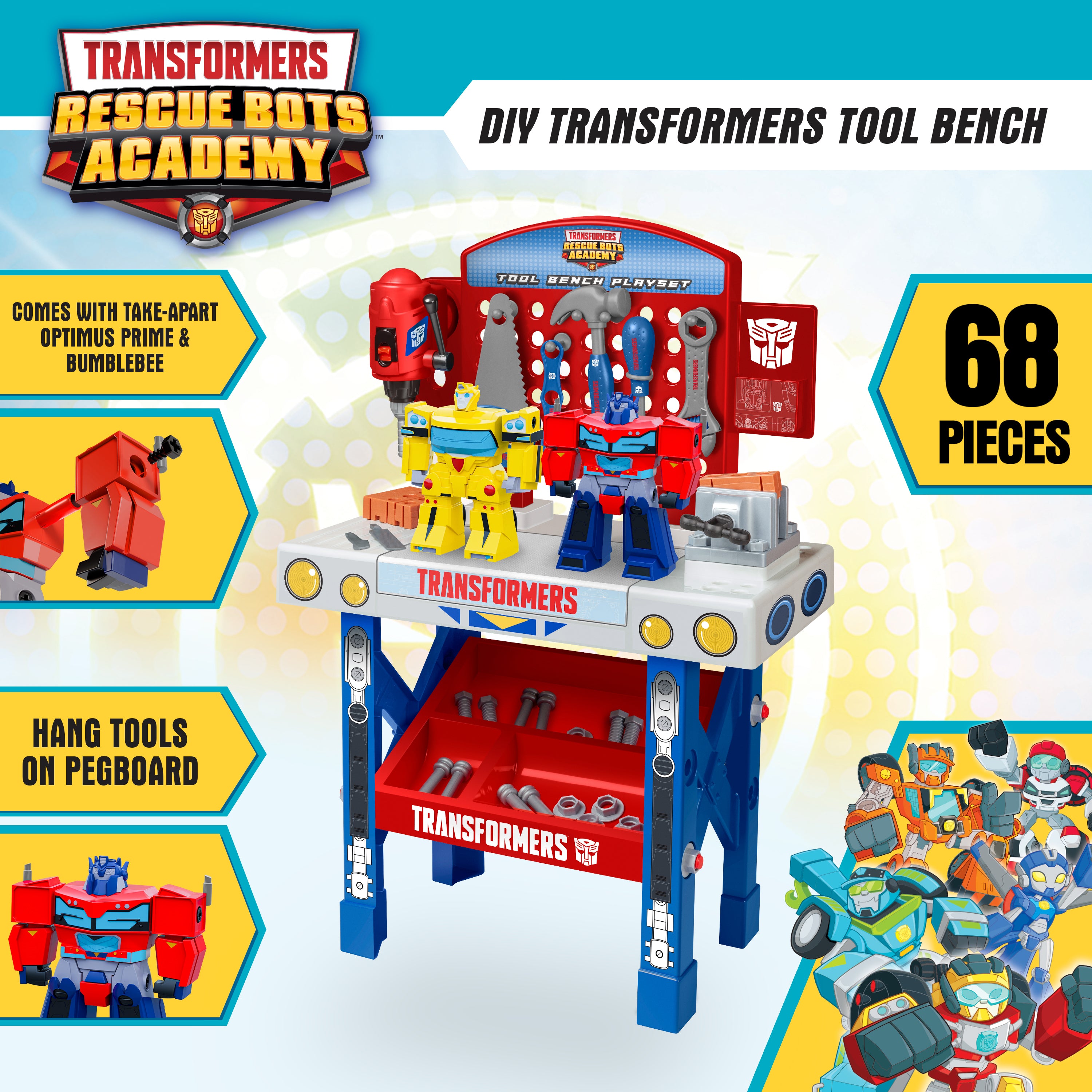 Transformers Rescue Bots Academy Tool Bench Playset with Take Apart Robots