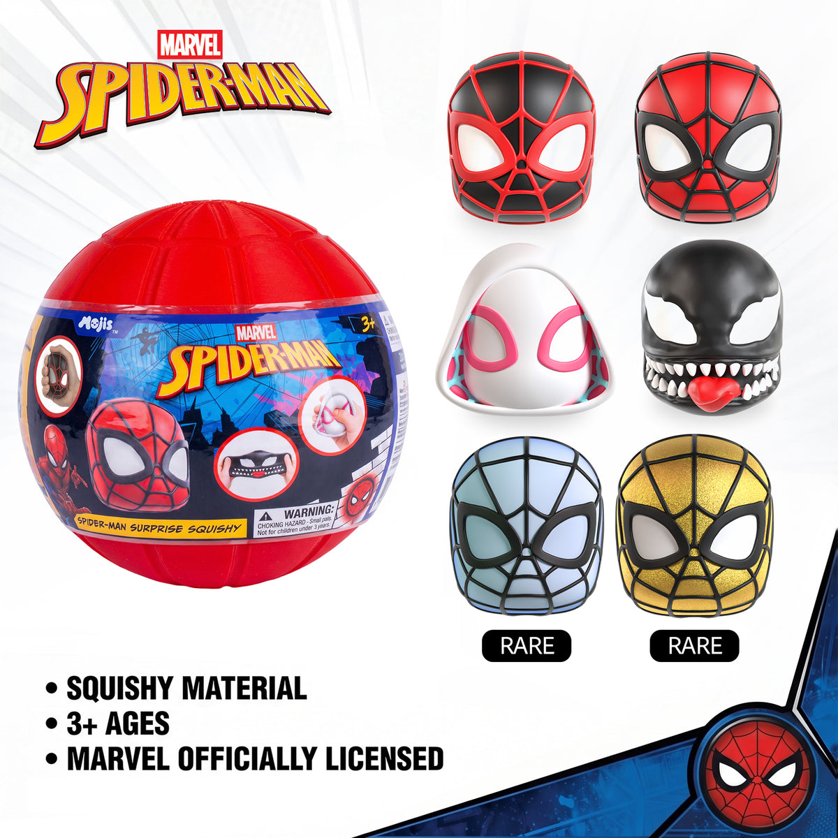 Spider-Man Miles Ghost Venom MOJIS Marvel Surprise Squishy