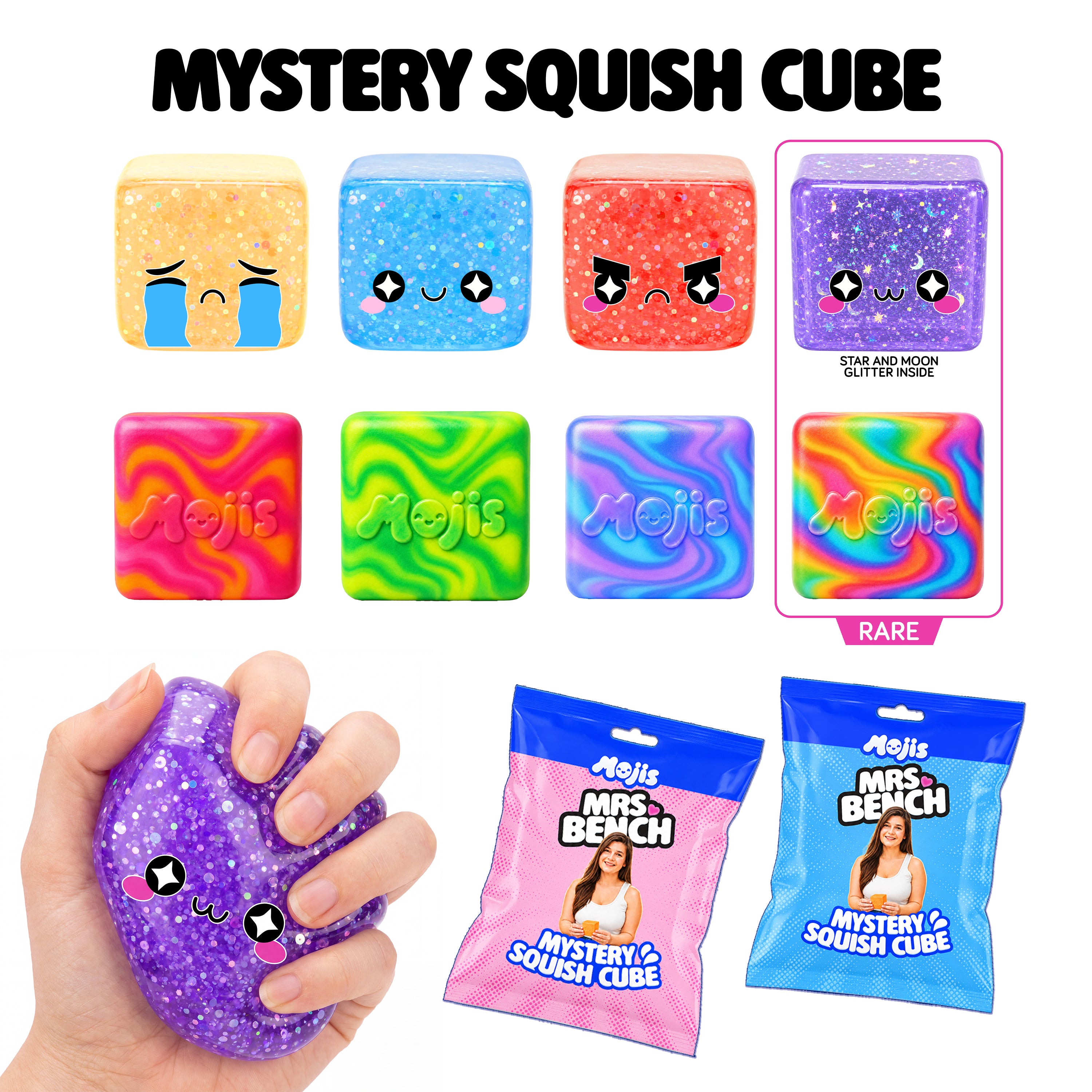 Mrs.Bench MOJIS Official Squishy & Fidget Trading Mat Combo with Mystery Squishy & Clicker