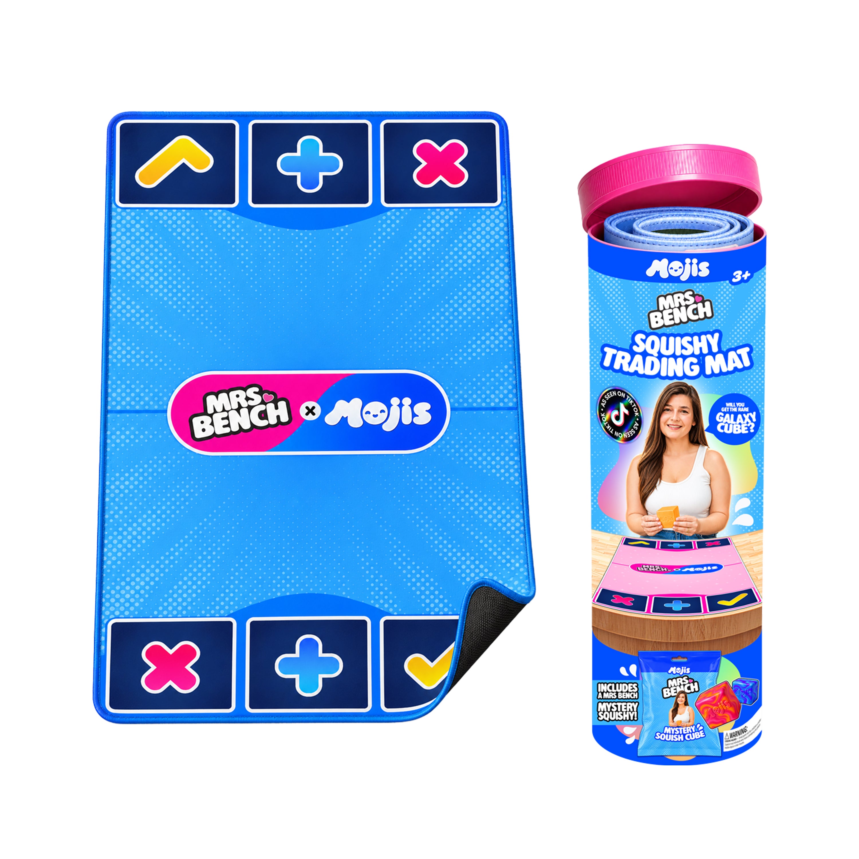 Mrs.Bench MOJIS Official Squishy & Fidget Trading Mat Combo with Mystery Squishy & Clicker