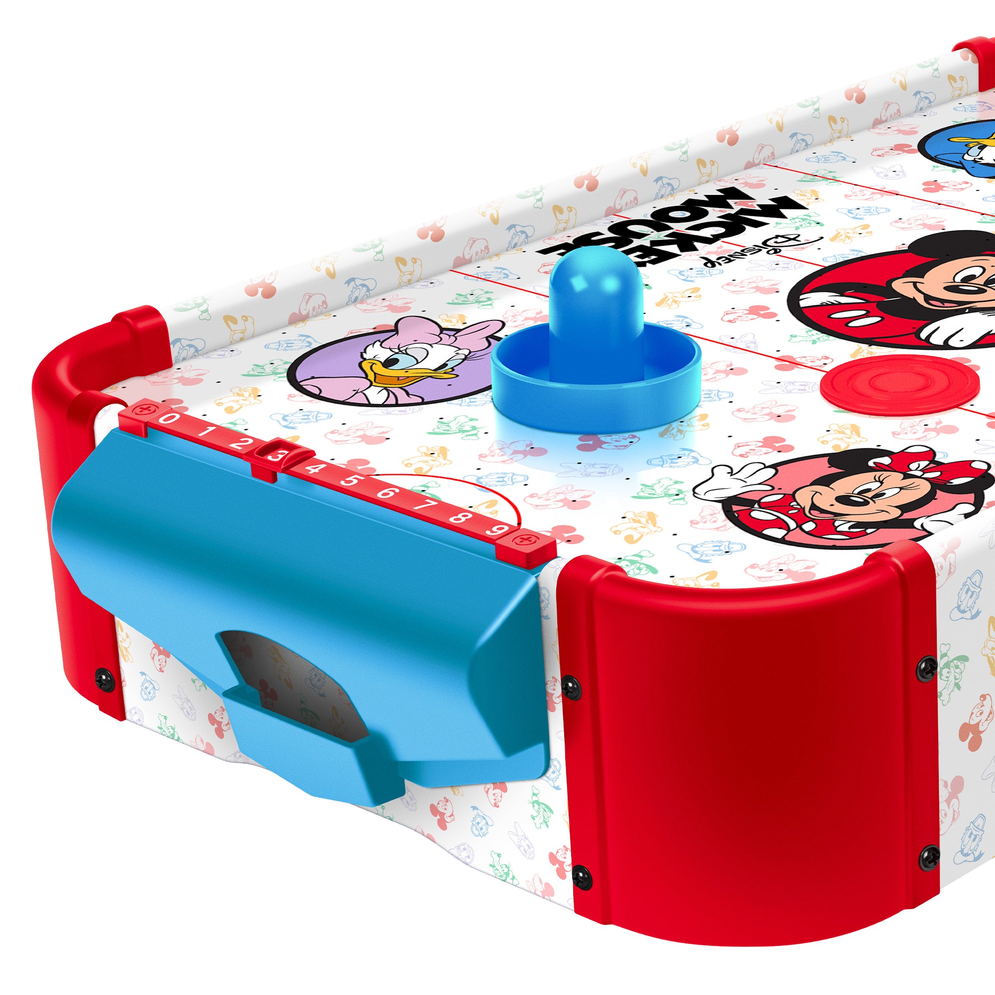 Disney Mickey Mouse Electronic Wooden Tabletop Air Hockey