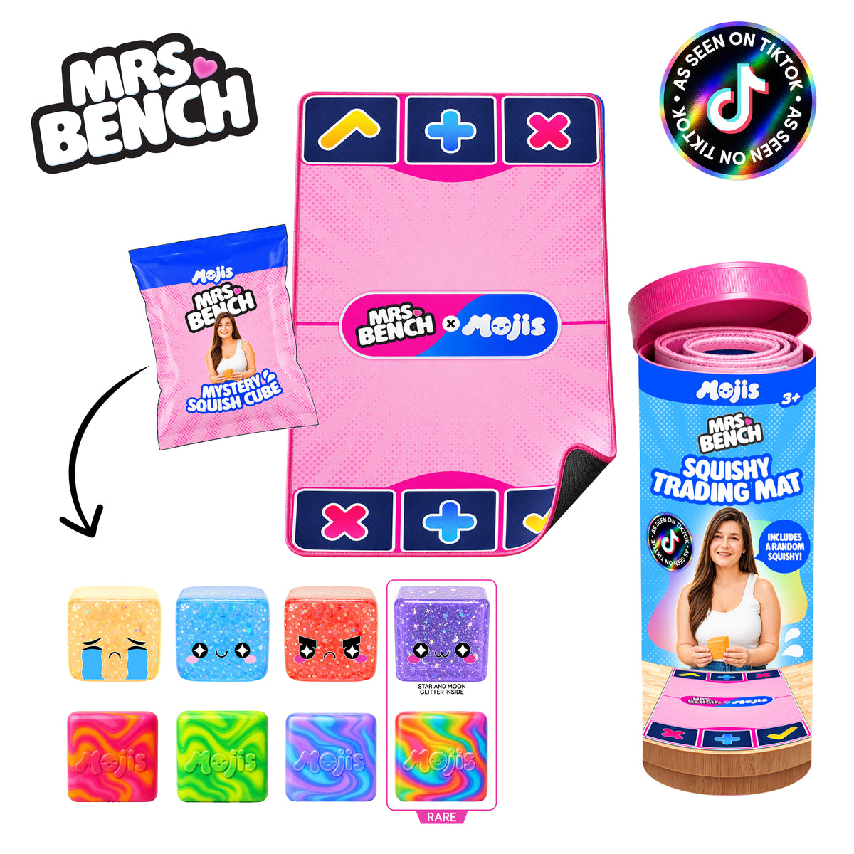 Mrs.Bench MOJIS Official Squishy & Fidget Trading Mat Combo with Mystery Squishy