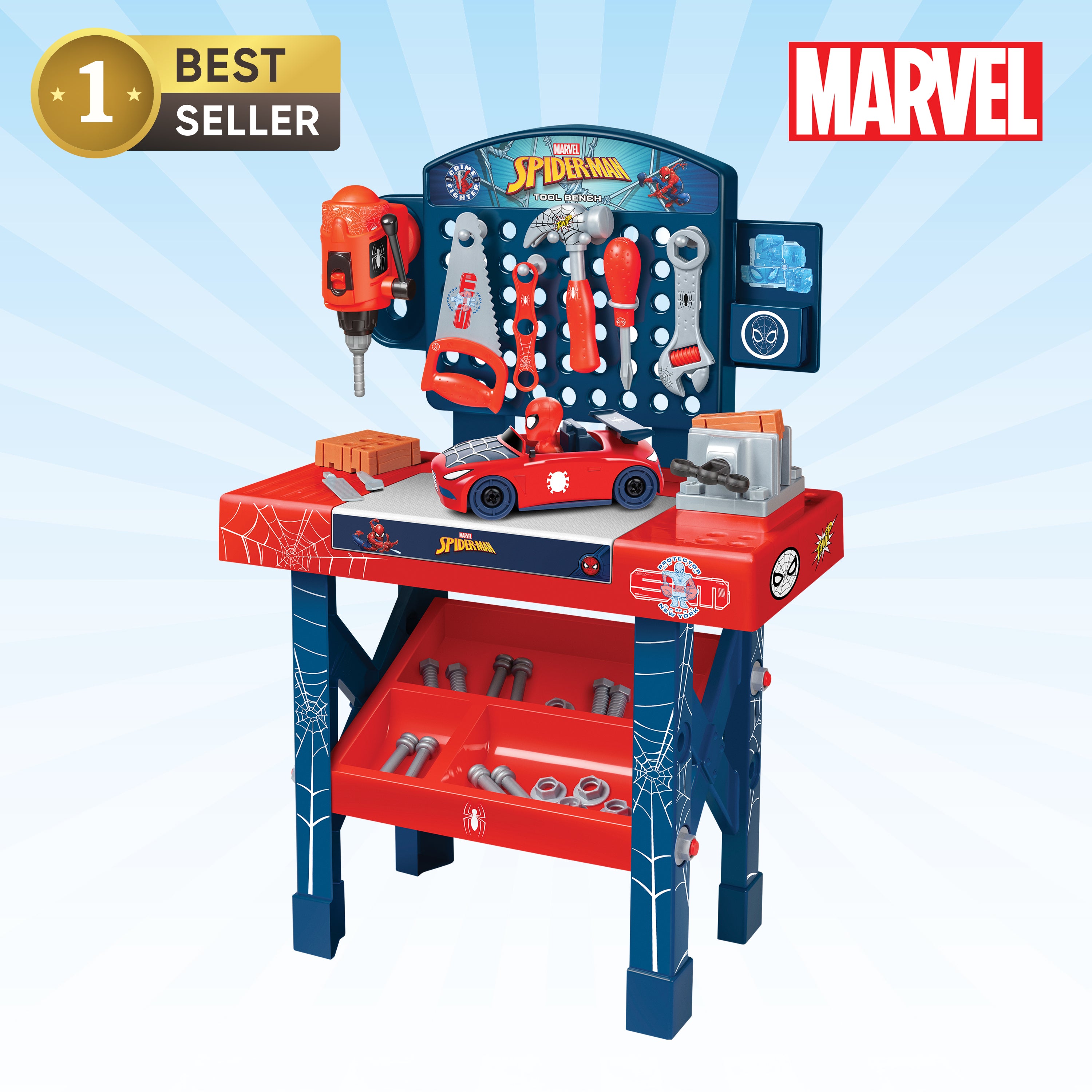 Spider-Man Tool Bench Playset with Take Apart Car