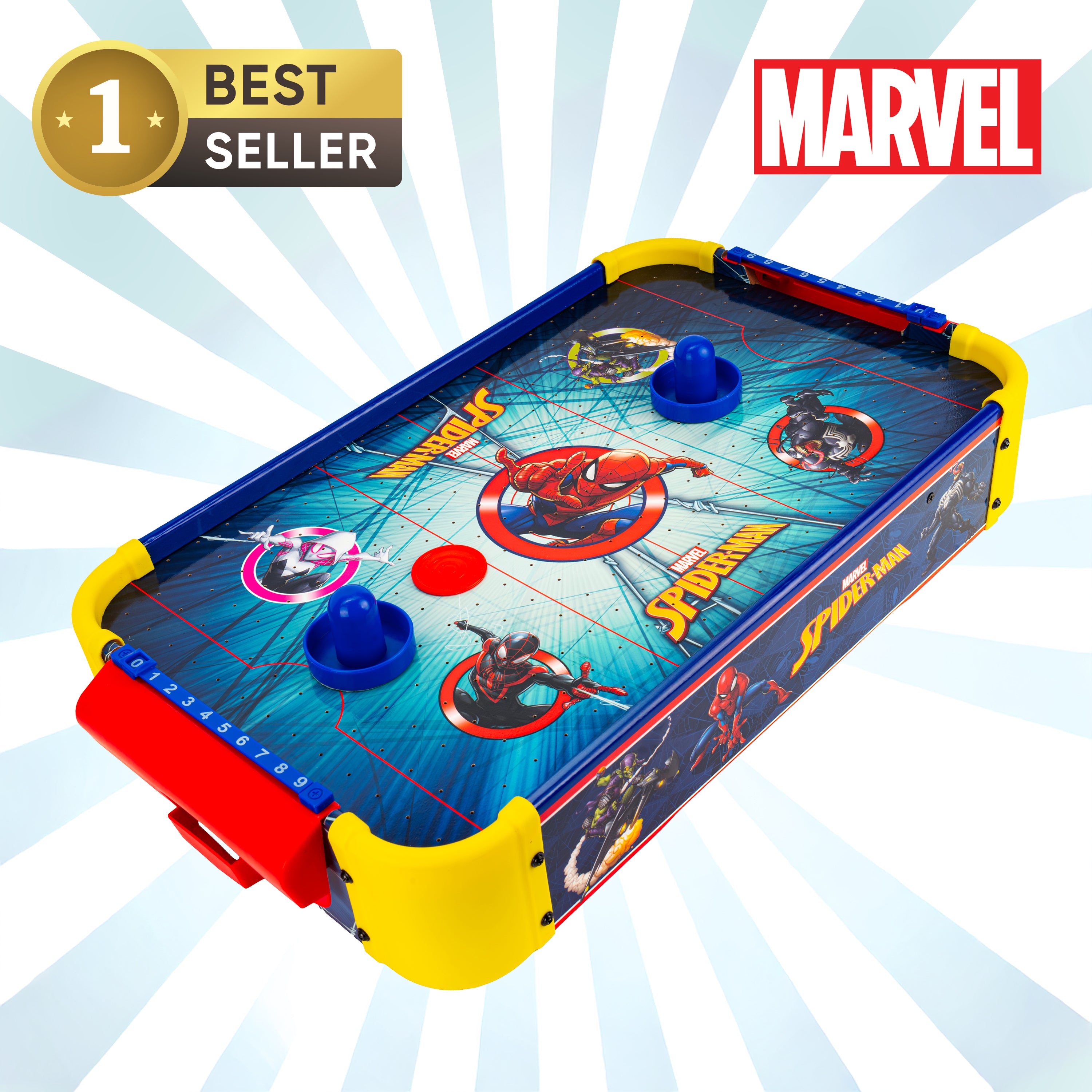 Spider-Man Wooden Electronic Tabletop Air Hockey