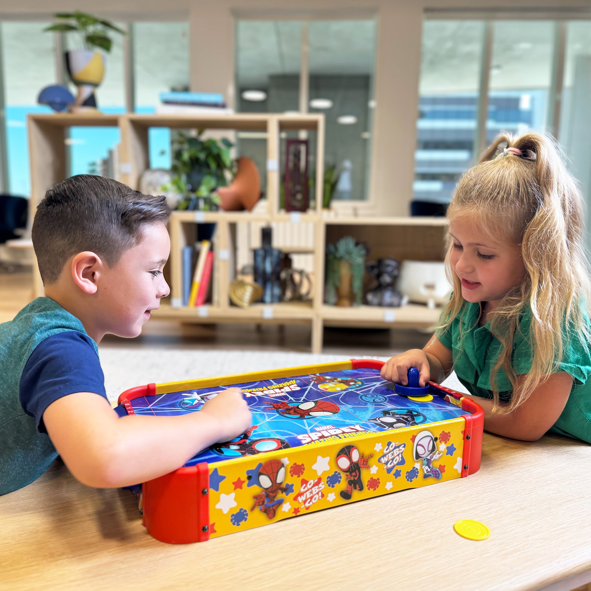 Spidey and His Amazing Friends Electronic Wooden Tabletop Air Hockey