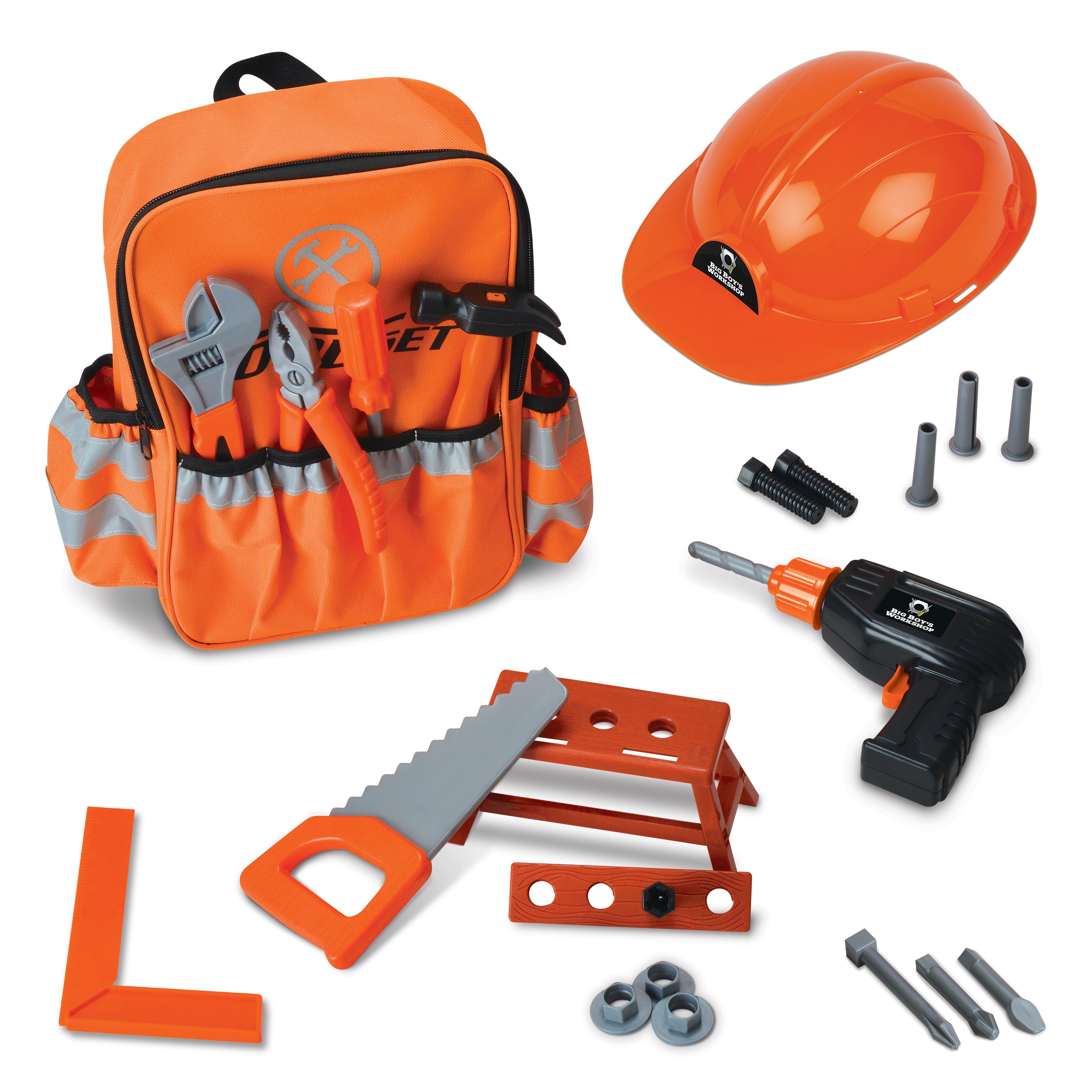 Juego de mochila de herramientas de 28 piezas de Big Boy's Workshop